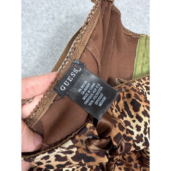 Y2K Guess Womens Size M Cheetah Corset Top - Picture 3 of 6